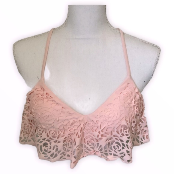 Xhilaration Peach Flounce Strappy Bikini Top - Picture 2 of 6